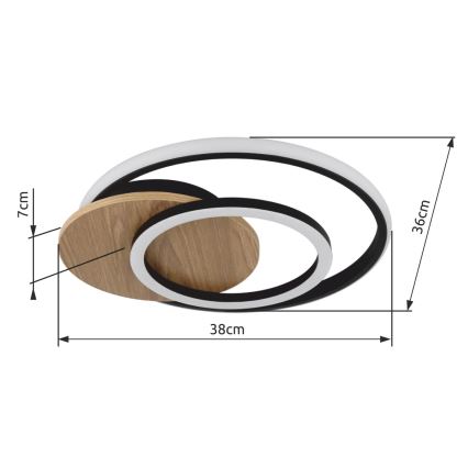 Globo - Светодиодный потолочный светильник LED/24W/230V черный