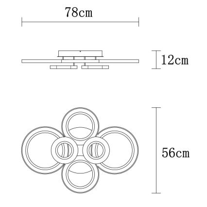 Globo - Світильник стельовий світлодіодний димований LED/60W/230V 2700-6000K 56x78 см антрацит + дистанційне керування