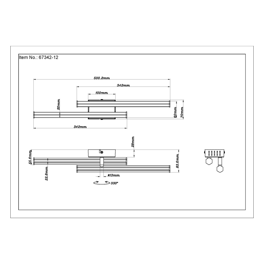 Globo - Стельовий LED світильник LED/12W/230V 3000K чорний