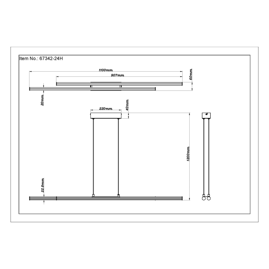 Globo - Світлодіодна підвісна люстра LED/24W/230V 3000K чорний