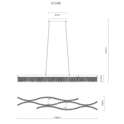 Globo - Світлодіодна підвісна люстра LED/35W/230V 3200K матовий хром