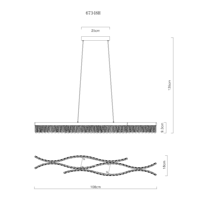 Globo - Світлодіодна підвісна люстра LED/35W/230V 3200K матовий хром