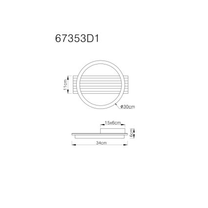Globo - Светодиодный потолочный светильник LED/12W/230V 3000K 30x34 см