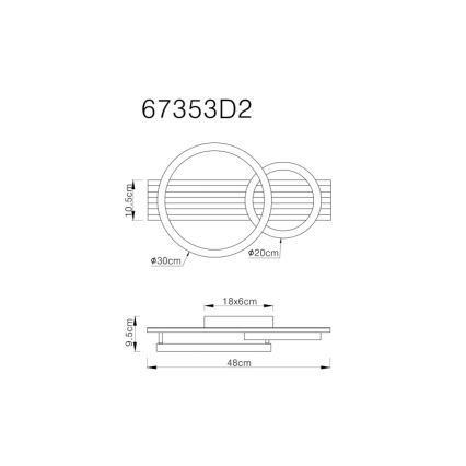 Globo - Светодиодный потолочный светильник LED/18W/230V 3000K 30x48 см