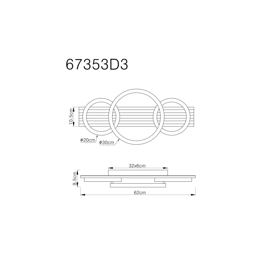 Globo - Стельовий LED світильник LED/24W/230V 3000K 30x62 см