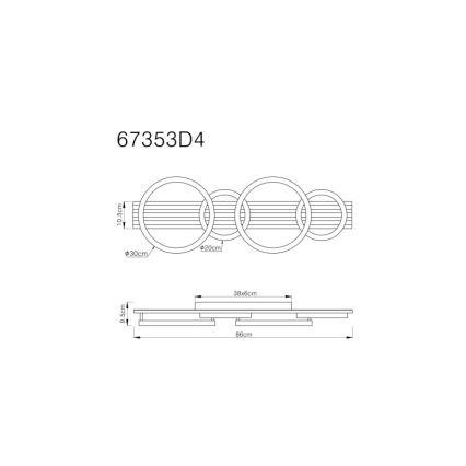 Globo - Стельовий LED світильник LED/30W/230V 3000K 30x86 см