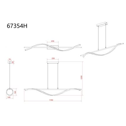 Globo - Світлодіодна люстра на тросі LED/30W/230V 3000K
