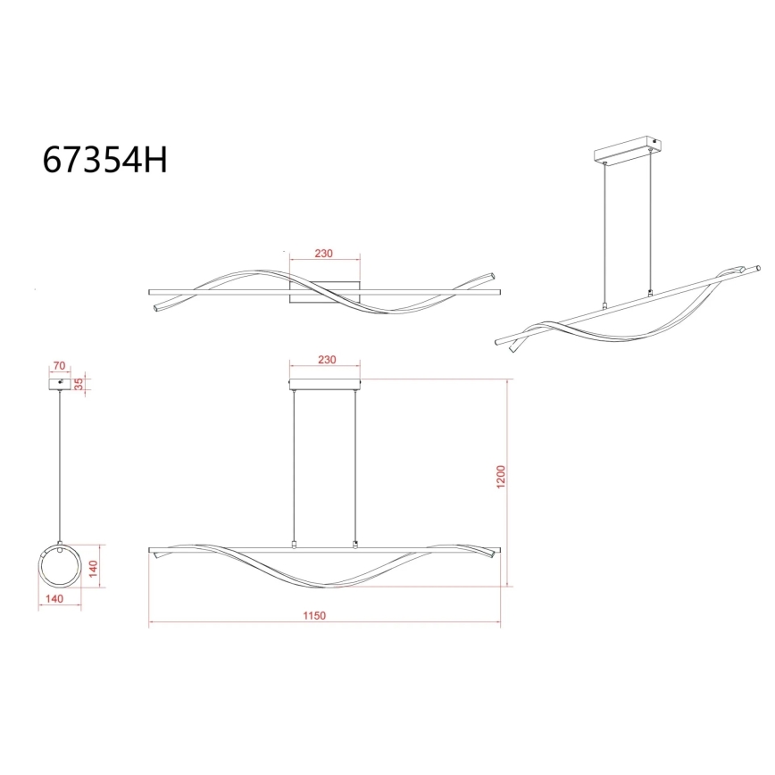 Globo - Світлодіодна люстра на тросі LED/30W/230V 3000K