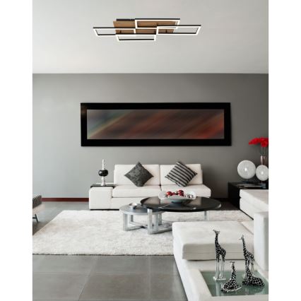 Globo - LED димований стельовий світильник LED/40W/230V 2700-6500K 32,5x87,5 cm коричневий/чорний + пульт дистанційного керування