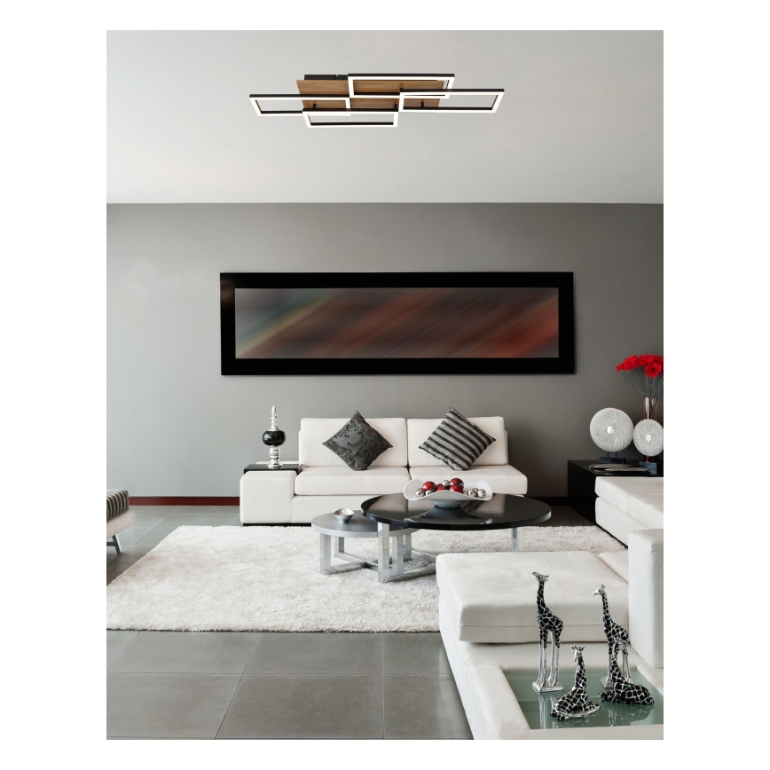 Globo - LED димований стельовий світильник LED/40W/230V 2700-6500K 32,5x87,5 cm коричневий/чорний + пульт дистанційного керування