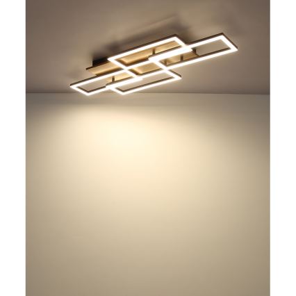 Globo - LED димований стельовий світильник LED/40W/230V 2700-6500K 32,5x87,5 cm коричневий/чорний + пульт дистанційного керування