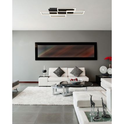 Globo - LED Диммируемый потолочный светильник LED/40W/230V 2700-6500K 32,5x87,5 cm черный + пульт дистанционного управления