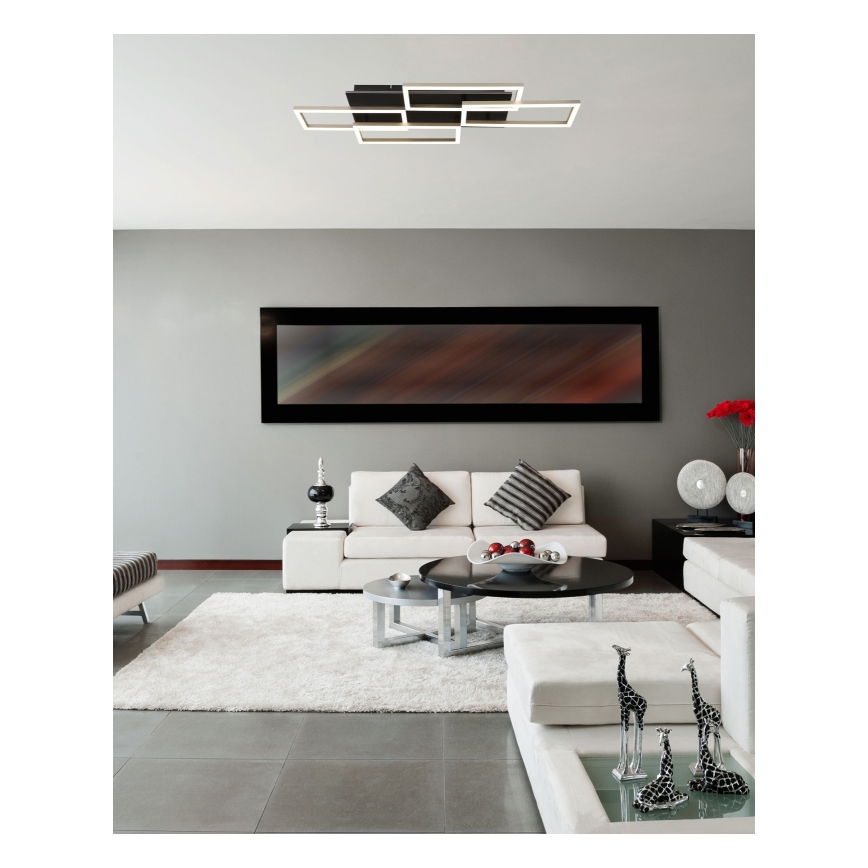 Globo - LED стельовий світильник із регульованою яскравістю LED/40W/230V 2700-6500K 32,5x87,5 см чорний + пульт дистанційного керування