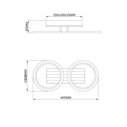 Глобо - стельовий світильник ЛЕД/15 Вт/230 В 3000/4200/6000 К