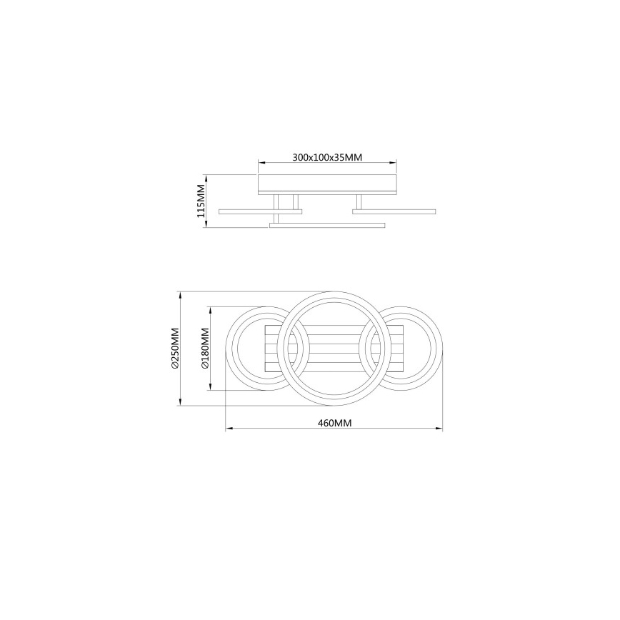 Globo - потолочный светильник LED, 21 Вт, 230 В, 3000/4200/600K, 25x46 см