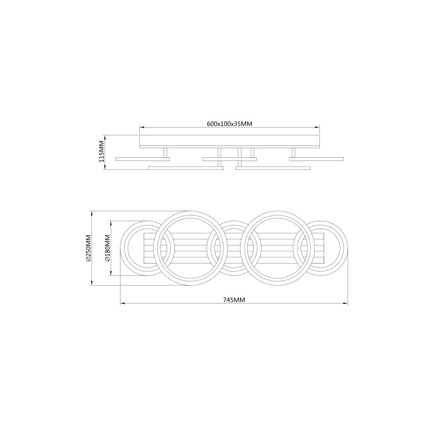 Globo - LED потолочный светильник LED/34Вт/230В 3000/4200/600К 25x74,5 см