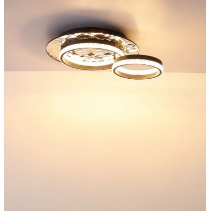 Globo - Светодиодный потолочный светильник LED/24W/230V 3000K 40x50,5 см черный/блестящий хром