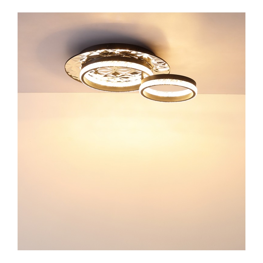 Globo - Светодиодный потолочный светильник LED/24W/230V 3000K 40x50,5 см черный/блестящий хром