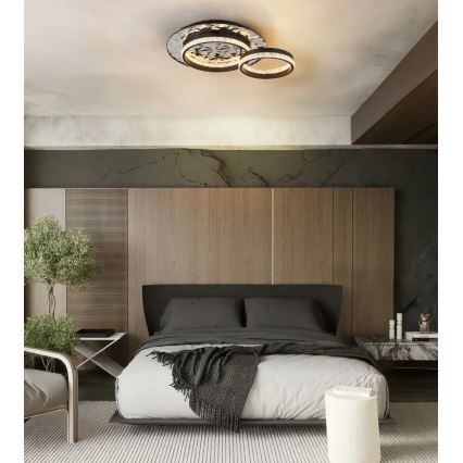 Globo - Светодиодный потолочный светильник LED/24W/230V 3000K 40x50,5 см черный/блестящий хром