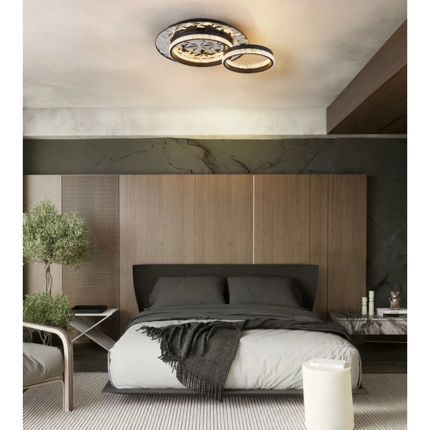 Globo - Светодиодный потолочный светильник LED/24W/230V 3000K 40x50,5 см черный/блестящий хром