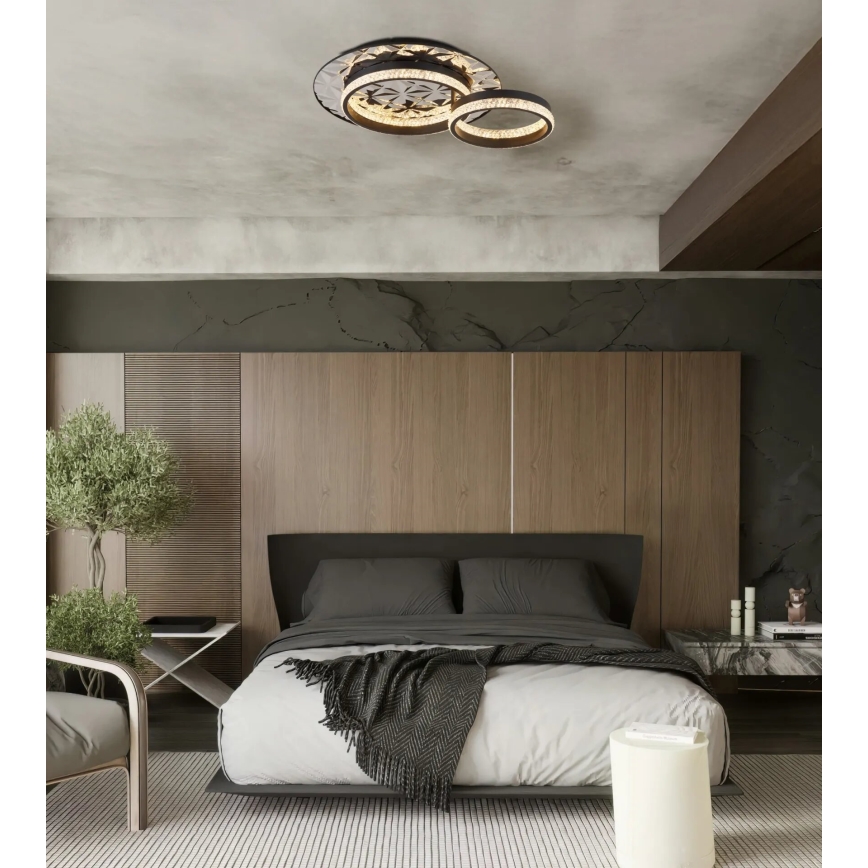 Globo - Светодиодный потолочный светильник LED/24W/230V 3000K 40x50,5 см черный/блестящий хром