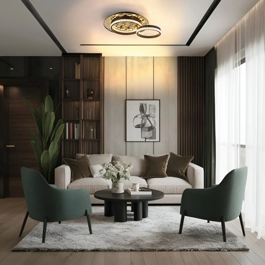 Globo - Стельовий LED світильник LED/24W/230V 3000K 40x50,5 см чорний/золотий