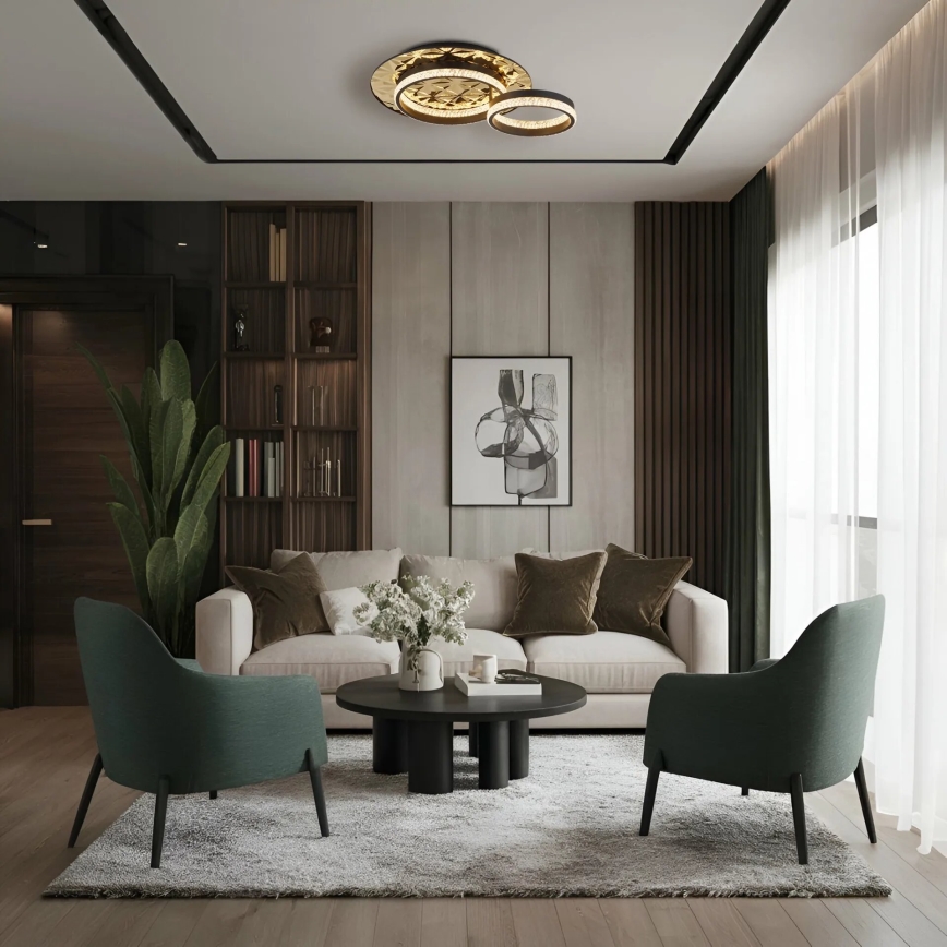 Globo - Стельовий LED світильник LED/24W/230V 3000K 40x50,5 см чорний/золотий
