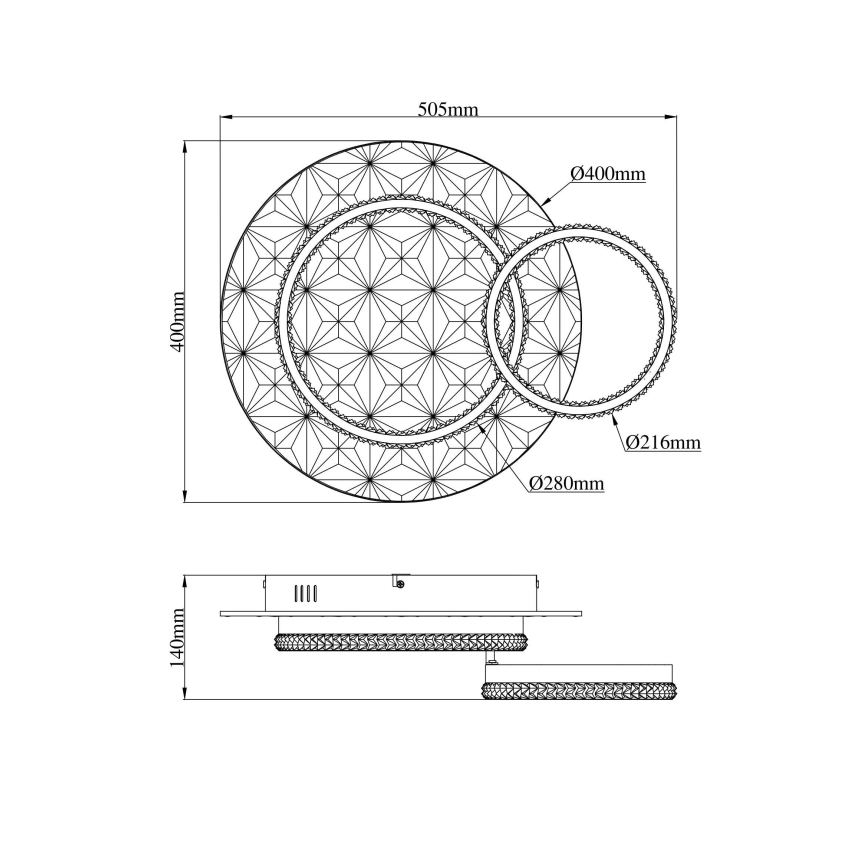 Globo - Стельовий LED світильник LED/24W/230V 3000K 40x50,5 см чорний/золотий