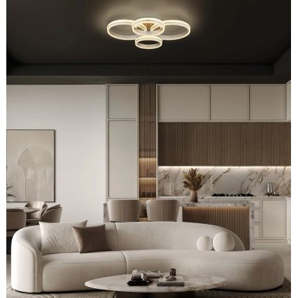 Globo - Диммируемый светодиодный потолочный светильник LED/90W/230V 2700-6000K серебристый + пульт дистанционного управления