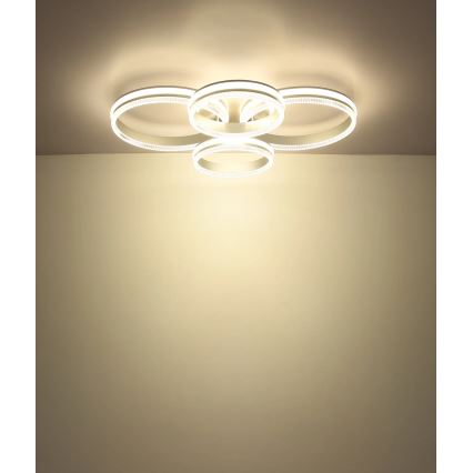 Globo - Диммируемый светодиодный потолочный светильник LED/90W/230V 2700-6000K серебристый + пульт дистанционного управления