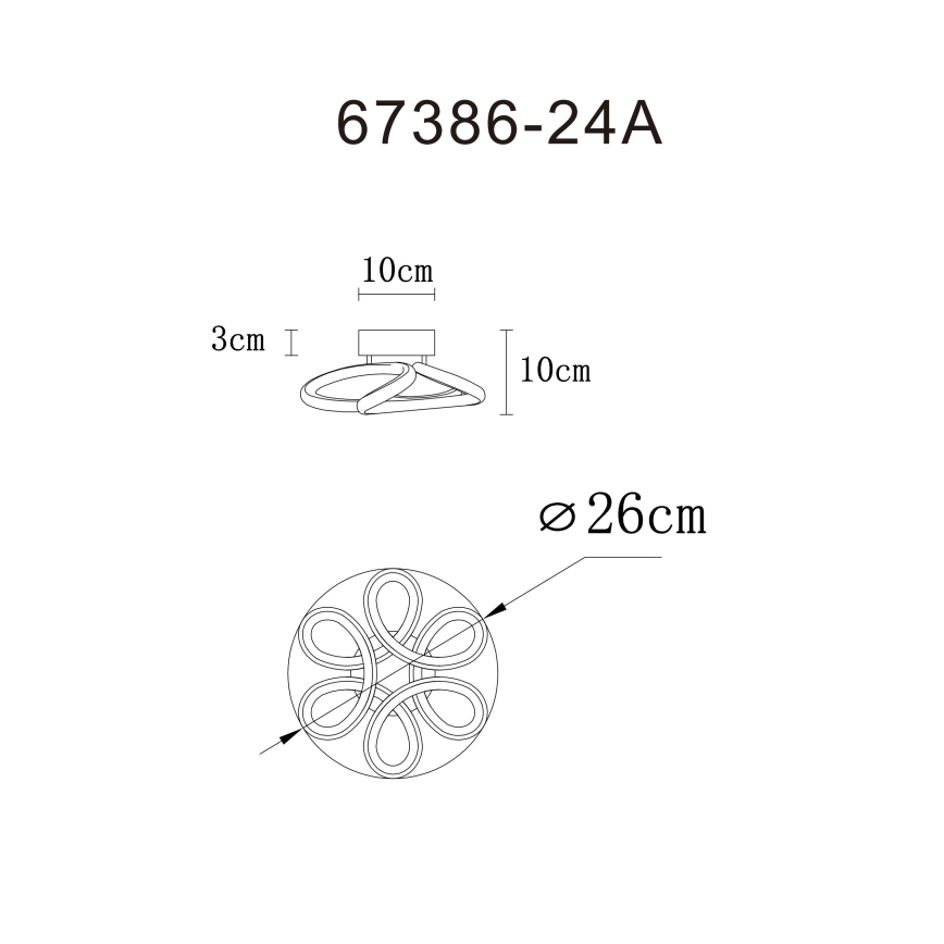 Globo - Светодиодный потолочный светильник LED/24Вт/230В 2700/4000/6000К диаметр 26 см черный