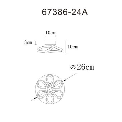 Globo - Светодиодный потолочный светильник LED/24W/230V 2700/4000/6000K диаметр 26 см черный