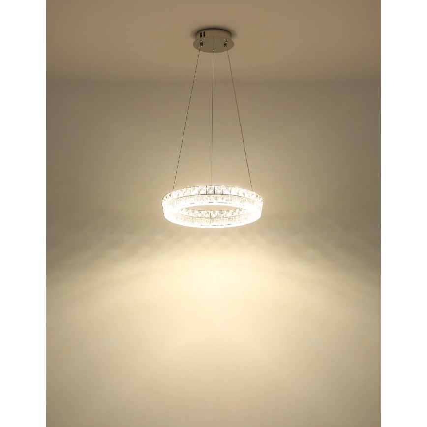 Globo - LED димована люстра на тросі LED/24W/230V 2700-6000K прозора + дистанційне керування
