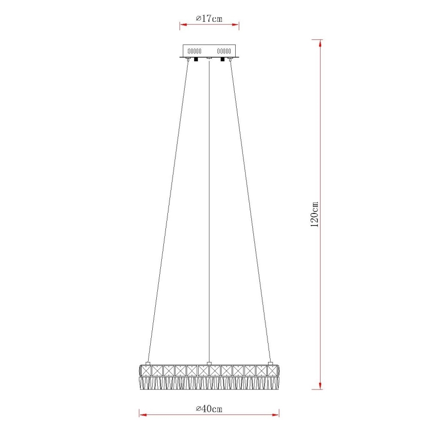 Globo - LED димована люстра на тросі LED/24W/230V 2700-6000K прозора + дистанційне керування