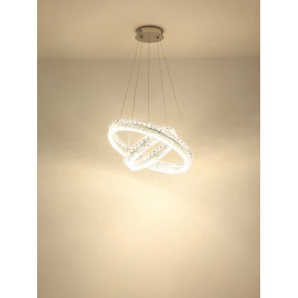 Globo - LED люстра на тросі з регулюванням яскравості LED/60W/230V 2700-6000K прозора + пульт дистанційного керування