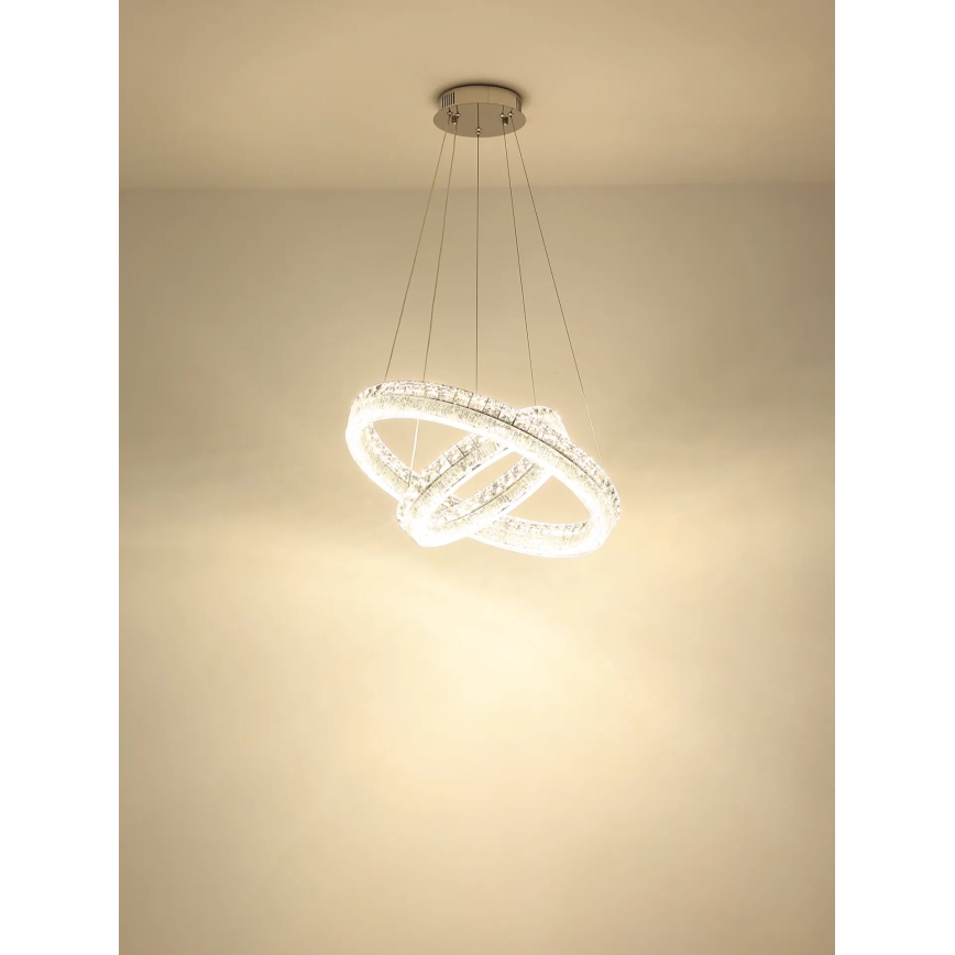 Globo - LED люстра на тросі з регулюванням яскравості LED/60W/230V 2700-6000K прозора + пульт дистанційного керування