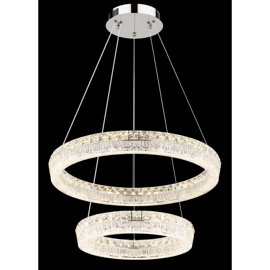 Globo - LED люстра на тросі з регулюванням яскравості LED/60W/230V 2700-6000K прозора + пульт дистанційного керування