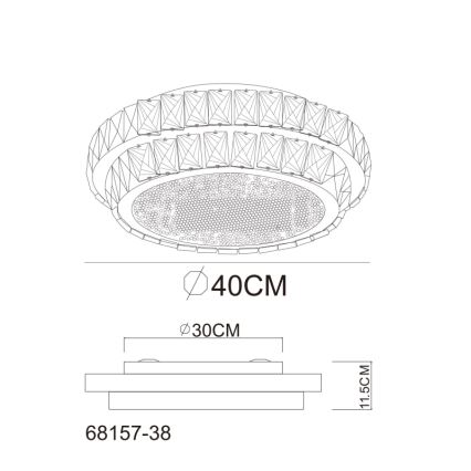 Globo - Диммируемый потолочный светильник LED/38W/230V 2700-6000K, диаметр 40 см + пульт дистанционного управления