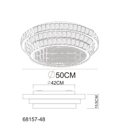 Globo - Светодиодный потолочный светильник с регулированием яркости LED/48W/230V 2700-6000K диаметр 50 см белый + дистанционное управление