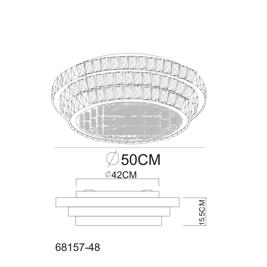 Globo - Светодиодный потолочный светильник с регулированием яркости LED/48W/230V 2700-6000K диаметр 50 см белый + дистанционное управление