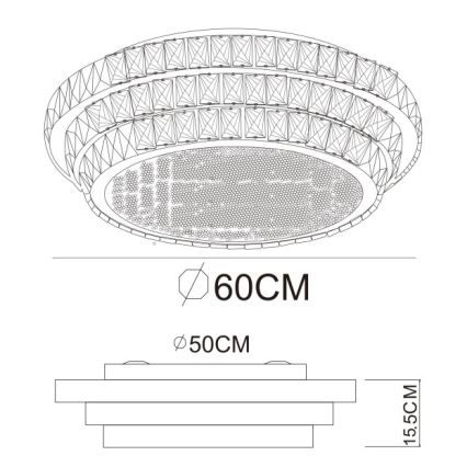 Globo - светодиодный диммируемый потолочный светильник LED/58 Вт/230 В 2700–6000 К Ø 60 см белый + пульт дистанционного управления