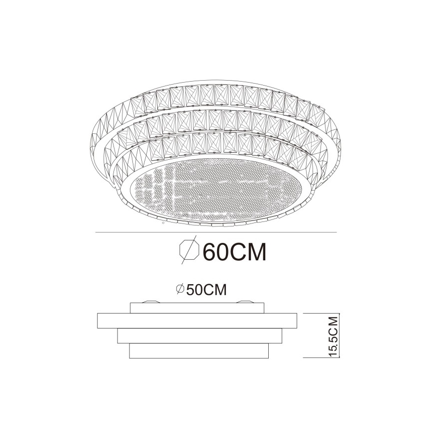 Globo - Світлодіодний стельовий світильник з регулюванням яскравості LED/58W/230V 2700-6000K діам. 60 cm білий + пульт дистанційного керування