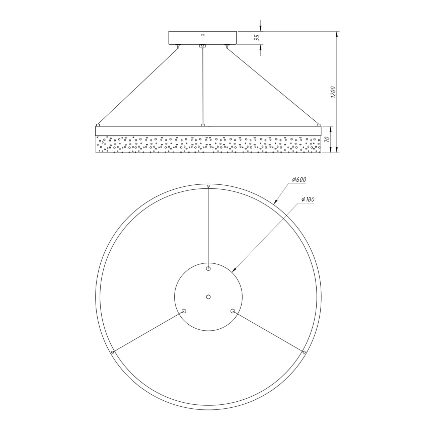 Globo - Світлодіодна підвісна люстра 1xLED/36W/230V