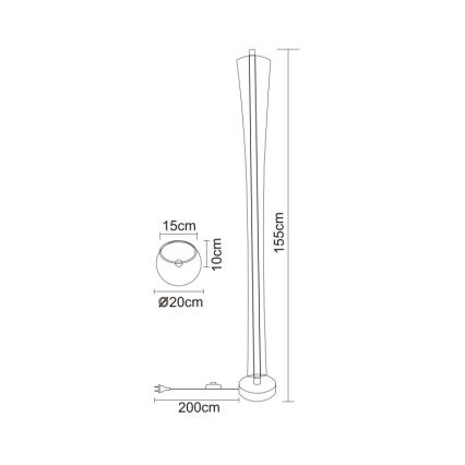 Globo - LED торшер LED/48W/230V 2700/4000/6000K