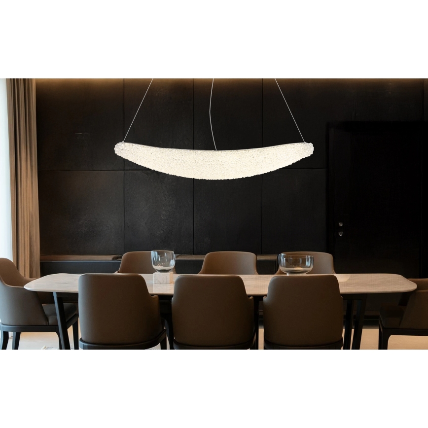 Globo - диммируемая светодиодная (LED) подвесная люстра на тросе LED/40W/230V 2700-6000K, глянцевый хром + пульт дистанционного управления