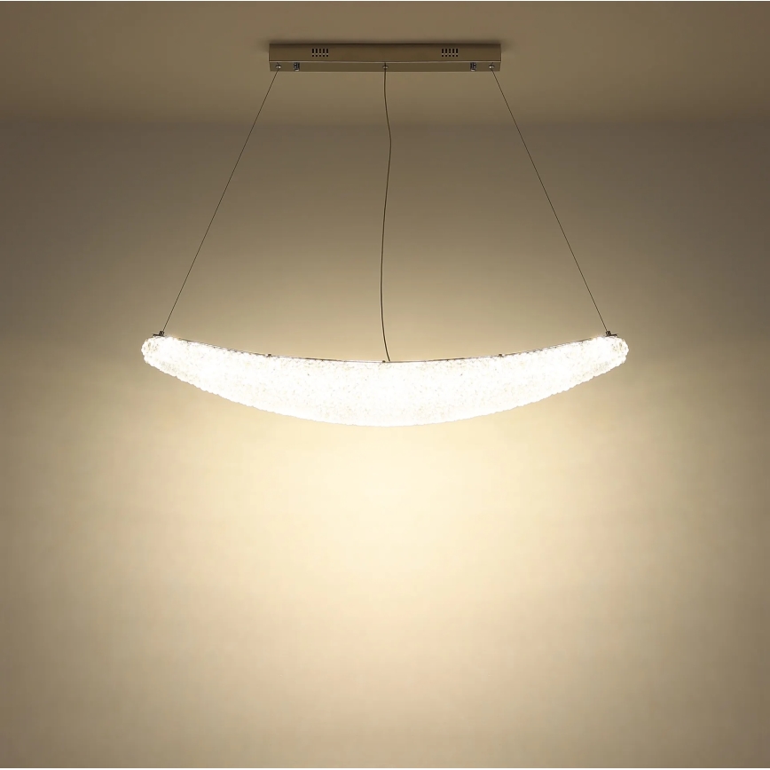 Globo - диммируемая светодиодная (LED) подвесная люстра на тросе LED/40W/230V 2700-6000K, глянцевый хром + пульт дистанционного управления
