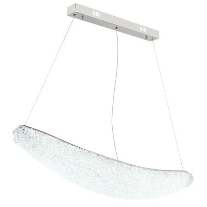 Globo - диммируемая светодиодная (LED) подвесная люстра на тросе LED/40W/230V 2700-6000K, глянцевый хром + пульт дистанционного управления