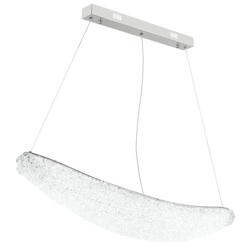 Globo - диммируемая светодиодная (LED) подвесная люстра на тросе LED/40W/230V 2700-6000K, глянцевый хром + пульт дистанционного управления