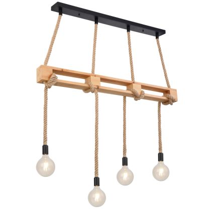Globo - Підвісна люстра 4xE27/60W/230V сосна