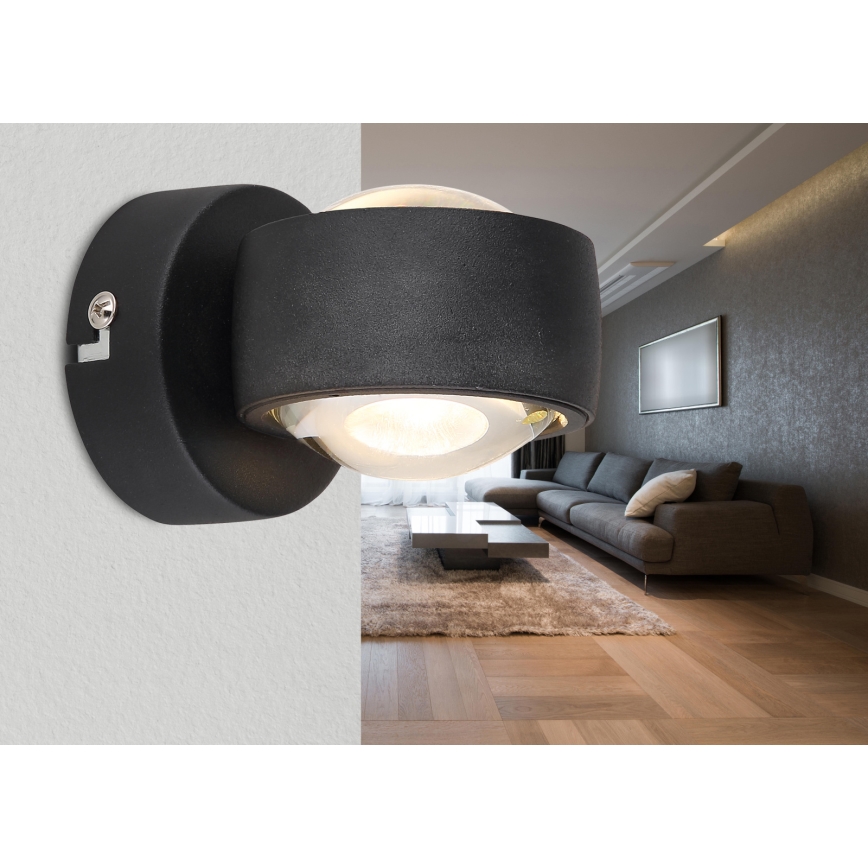 Globo - LED настінний світильник LED/7W/230V 3000K чорний